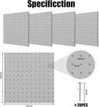 Peg Board, 4 Pack Metal Pegboard Panels Grey Pegboards Wall Organizer - Image 2