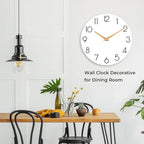 cicininc Wall Clock, 14 Inch Wooden Silent Non-Ticking, Decorative Battery - Image 6