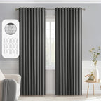 MIULEE Back Tab Grey Blackout Curtains 90 Inch Long 2 Panels Set by MIULEE