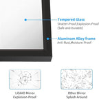 LOAAO 48"X30" Black Rectangle Bathroom Mirror Wall, Matte Black Aluminum Alloy - Image 5