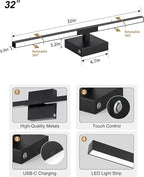 8000mAh Battery Operated Wall Sconce Set of 2, 3000K-6000K Dimmable - Image 7