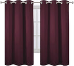 LEMOMO Burgundy Red Blackout Curtains 42 x 63 Inch Length/Set of 2 Curtain - Image 2