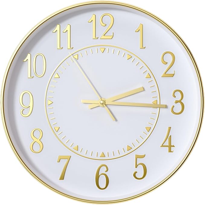 Wall Clock Modern Non-Ticking Battery Operated Silent Wall Clocks Simple Style by BAKBRAND