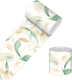 HOMETITUTE Wallpaper Border Peel and Stick Wall Border Green Leaf Watercolor by HOMETITUTE