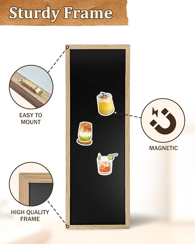 Magnetic Chalkboard for Wall, Long Chalk Board, Wall Hanging Menu for Restaurant - Image 4