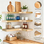 Floating Corner Shelves, Wall Shelf Set of 3, Shelves - Image 3