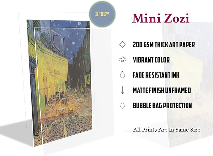 MINI ZOZI Famous Art Prints And Posters 16PCS Paintings Fine Art Impressionist - Image 2