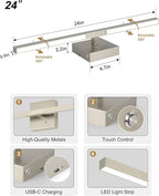 Rayogale Rechargeable Battery Operated Wall Sconce Set of Two, 24 Inch - Image 5