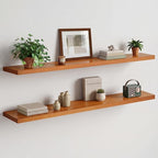 Homeforia Floating 60 inch Oak Shelves, High End Solid Real Wood 60inch by Homeforia