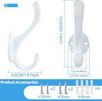 6 Pack Coat Hooks Wall Mount Heavy Duty Utility Retro Double Hooks - Image 3