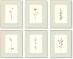 KBKBART Mint Green Floral Wall Art Set of 6 Unframed, Minimalist Abstract by KBKBART