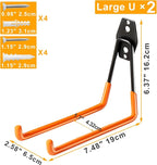KURUI Heavy Duty Garage Hooks for Hanging, 2 Pack Metal Garage Organization - Image 2