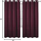 LEMOMO Burgundy Red Thermal Blackout Curtains/52 x 72 Inch/Set of 2 Panels Room - Image 10