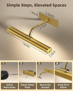 EZVALO 13in Picture Light for Wall, 4000mAh Rechargeable Art Light - Image 8