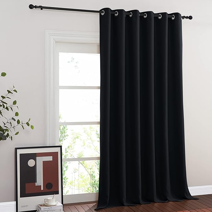NICETOWN Black Out Sliding Door Curtain 102 inches Long, Grommet Thermal - Image 2
