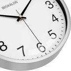 WISKALON 10 Inch Wall Clock, Silent Non-Ticking Round Silver Frame Clock - Image 5