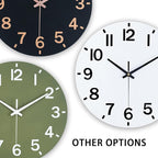 HZDHCLH Wall Clock 8 Inch Silent Non Ticking Wood Battery Operated White Wooden - Image 4
