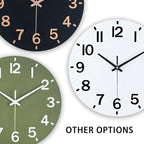 HZDHCLH Wall Clock 10 Inch Silent Non Ticking Wood Battery Operated White - Image 4