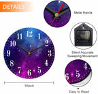 Mxocom Colourfull Sky Wall Clock Blue Purple Nebula White Colour Star 10 Inch - Image 2