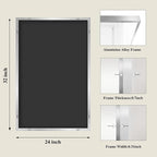 Koonmi Silver Rectangle Wall Mirror, 24x32 Inch Bathroom Mirror, Aluminum Frame - Image 2