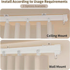 Room Divider Blackout Curtains Extra Wide Ceiling Mounted Curtains Track Sets - Image 5