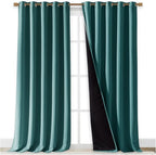 NICETOWN Total Shade Curtains and Draperies, Sea Teal, Package of 2, 62 inches - Image 2