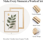 Large Framed Boho Sage Green Abstract Wall Art - Image 5
