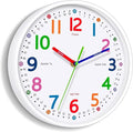 Silent Kids Wall Clock – Non-Ticking, Battery-Powered by Lantoo