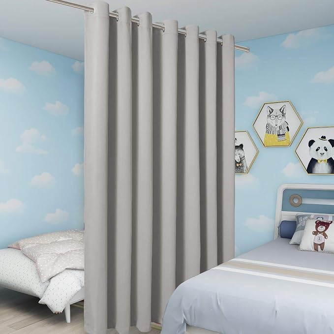 BONZER Room Divider Curtain Total Privacy Wall Wide Grommet Room Darkening - Image 4