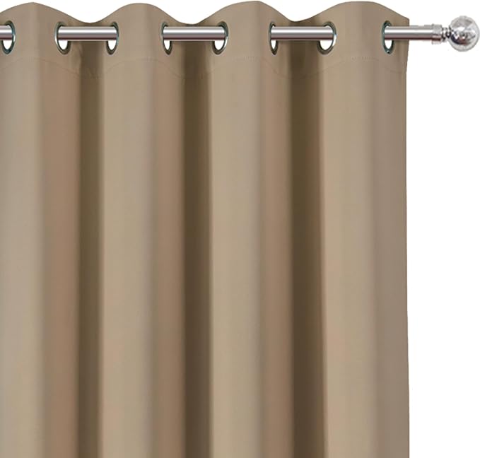 LEMOMO Blackout Curtains 66 x 95 inch/Natural Curtains Set of 2 Panels/Thermal - Image 5