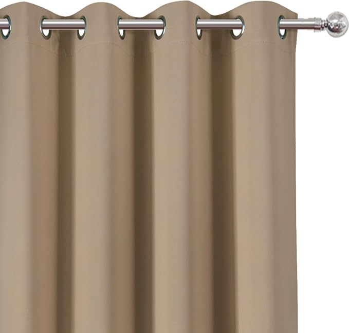 LEMOMO Blackout Curtains 52 x 84 inches Long Natural Curtains Set of 2 Panels - Image 5