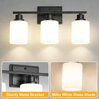 Unicozin 3-Light Bathroom Light Fixtures, Modern Black Vanity Light Over Mirror - Image 6