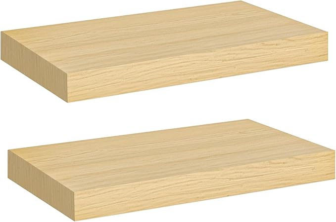 HOOBRO Floating Shelves for Wall, Wall Mounted Shelf Set of 2, 15.7" Hanging by HOOBRO
