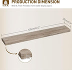 RALGEND Floating Shelves for Wall, 47.2" Large Grey Wall Shelf Set of 3 - Image 3