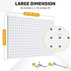 Peg Board, 3 Pack Metal Pegboard Panels White Pegboards Wall Organizer - Image 3