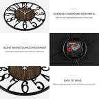 Maxstar Large Round Wall Clock for Living Room Decor Battery Operated Non - Image 4