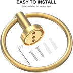 SetSail Towel Holder for Bathroom Wall Gold Towel Ring Stainless Steel Hand - Image 4