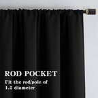 IGEMAEVE Black Blackout Curtain 84 Inch Length 1 Panel, Grommet Energy Saving - Image 2