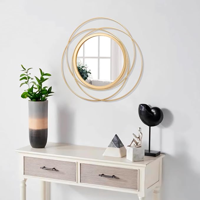 Gold Art Large Round Mirror - Image 5