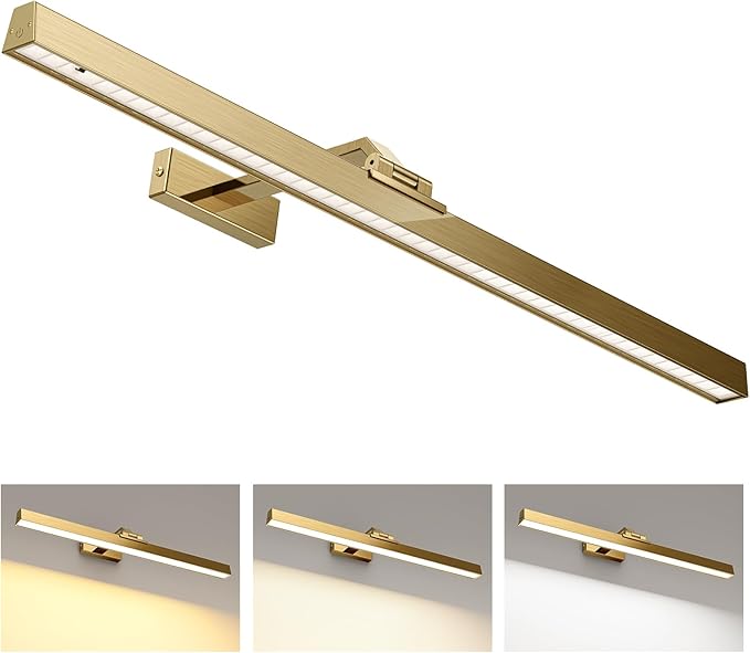 Afyuol Picture Lights for Wall, Brass Battery Operated Picture Light 24in Art by Afyuol