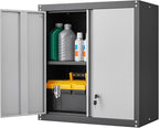 GREATMEET Lockable Storage Cabinet, Metal Garage Storage Cabinets, Metal Wall by GREATMEET