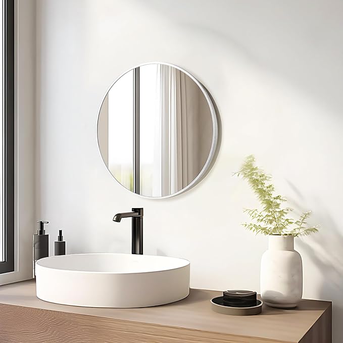 Fabuday Silver Circle Mirror for Wall 20 inch - Image 4