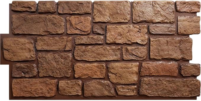 EverStone Cobblestone Faux Stone Panel, Copper Color by EkenaMillwork