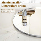 VooBang Silver Round Bathroom Mirror, 24 inch Circle Wall Mounted Hanging Mirror - Image 3