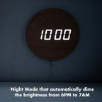 Minimalist LED Digital Wall Clock – USB Powered | Wooden, 12/24 Hour, Night Mode - Image 4