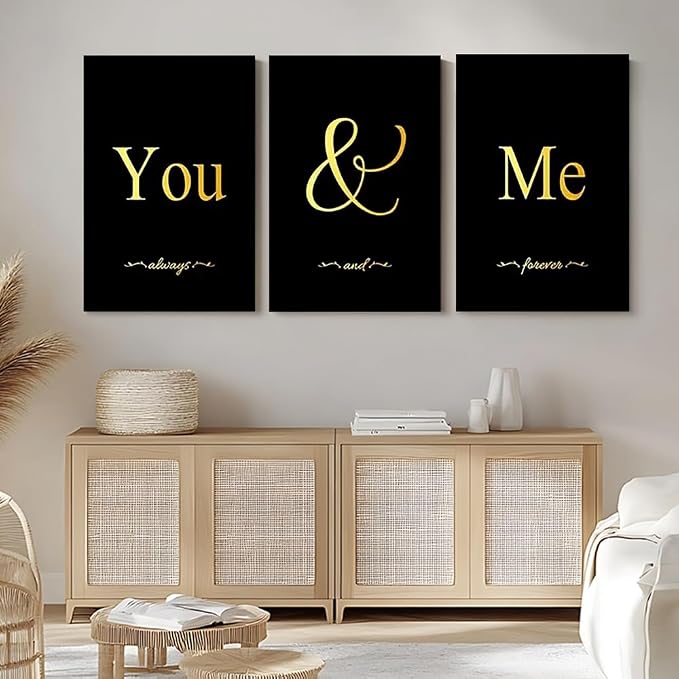 GUBIYU Black and Gold Love Canvas Poster - Image 4