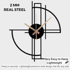Modern Geometric Metal Wall Clock, Minimalist Black Steel Design, Silent - Image 6