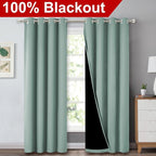 NICETOWN 100% Blackout Curtains 84 inches Long, Seafoam Green, 52 inches Wide - Image 2