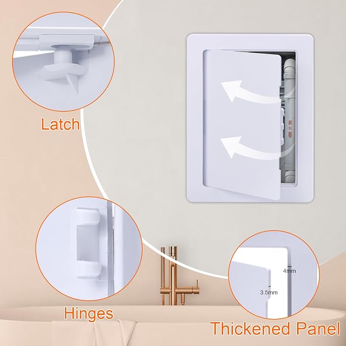 Suteck Plastic Access Panel for Drywall Ceiling 6 x 9 Inch Reinforced Plumbing - Image 5