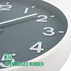 Wall Clock 12 Inch Grey Modern Simple Quartz Decorative Clock Non-Ticking - Image 6